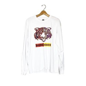 Burreaux T-Shirt Large Joe Burrow Bengals Tigers White Long Sleeve LSU Football